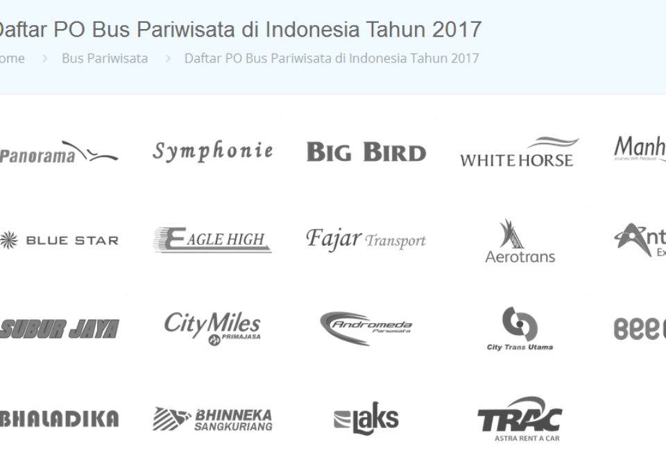 daftar bus pariwisata