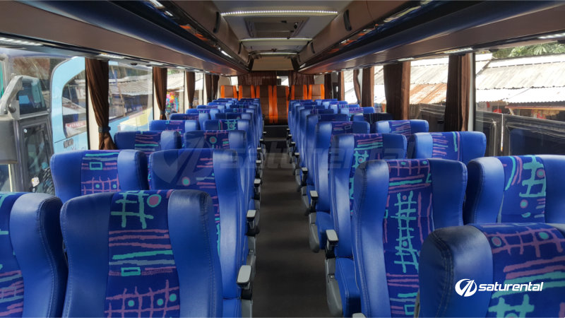 saturental – foto bus pariwisata fajar transport interior dalam big bus hdd shd 44 seats a