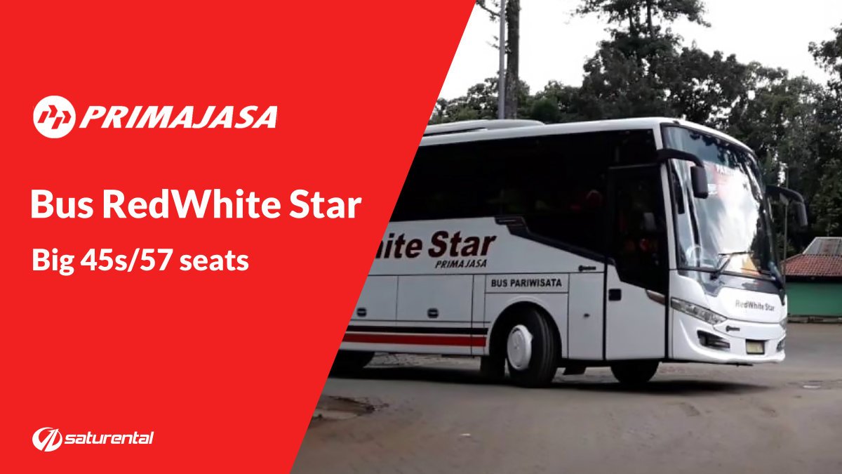 saturental – foto bus pariwisata red white star primajasa