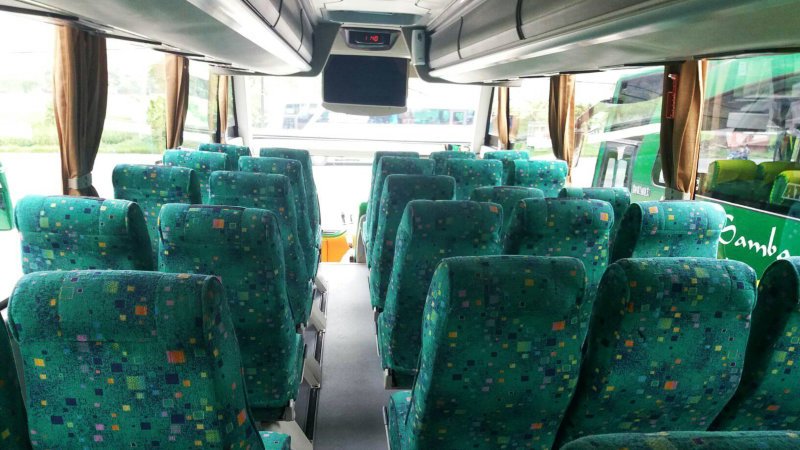 saturental – foto big bus pariwisata Arjuna Samba shd hdd terbaru interior dalam 47s 59 seats aa
