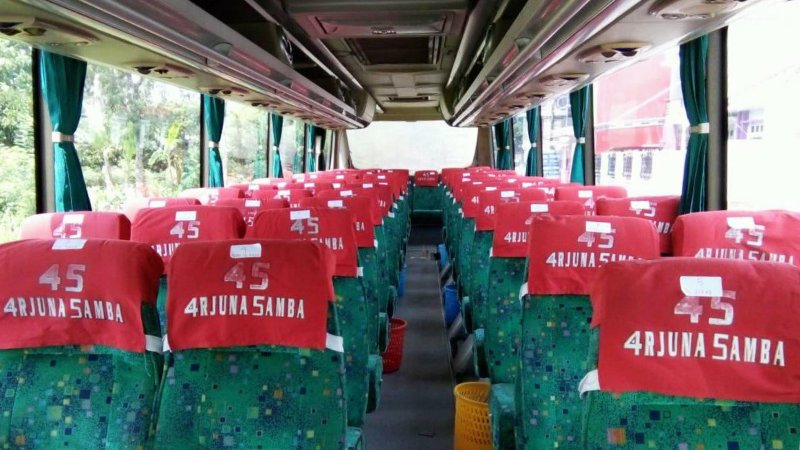 saturental – foto big bus pariwisata Arjuna Samba shd hdd terbaru interior dalam 47s 59 seats ab