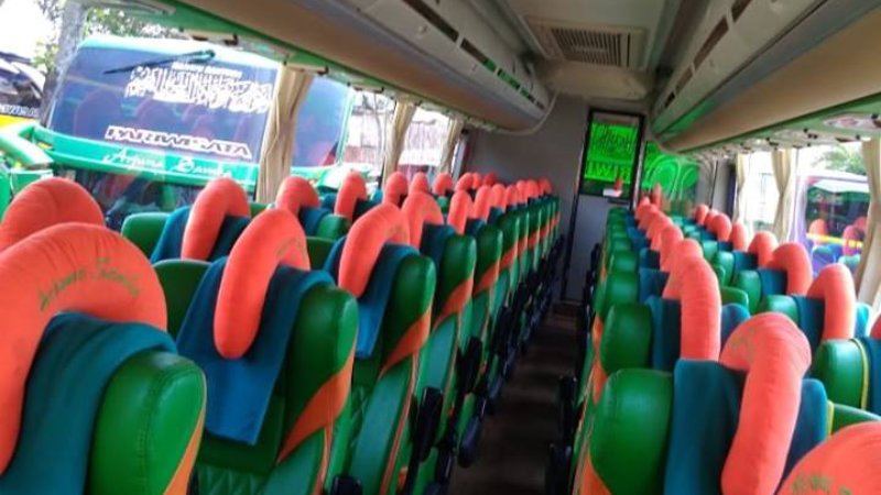 saturental – foto big bus pariwisata Arjuna Samba shd hdd terbaru interior dalam 47s 59 seats ad