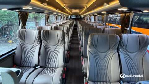 U Trans R25 Info Lengkap Foto dan Harga Sewa Bus Pariwisata U Trans